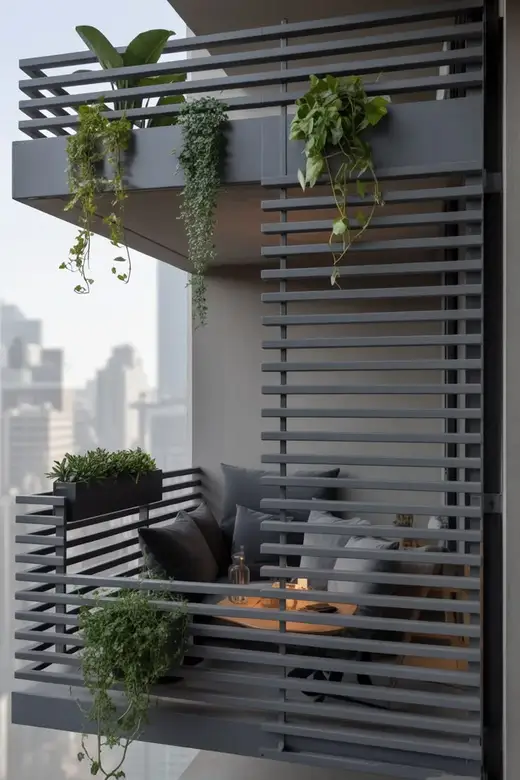 Balcony slats with planters