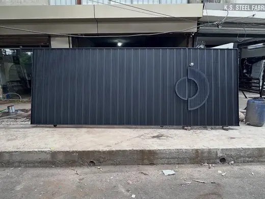 Black gate with ring detail