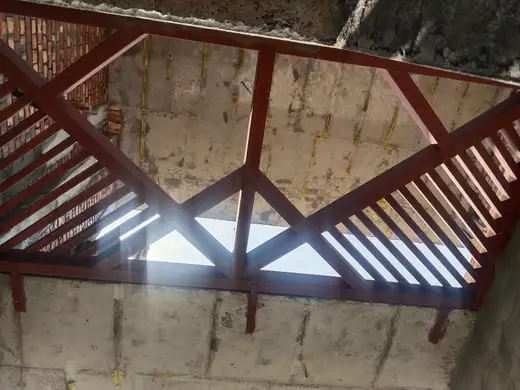 Steel frame in red primer